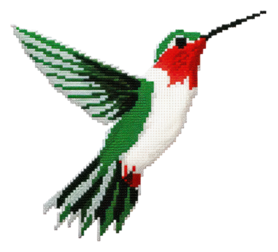 Cross stitch hummingbird animal creativity wildlife.