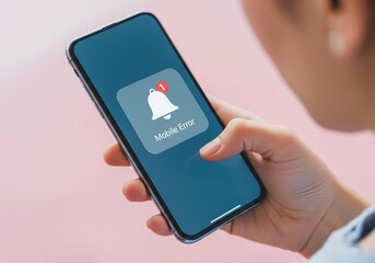 smartphone displaying an urgent notification icon, symbolizing critical digital alerts, security warnings, system errors, or essential communication requiring immediate attention.