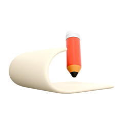 A stylized image of a pencil resting on a smooth, curved surface, symbolizing creativity and design.