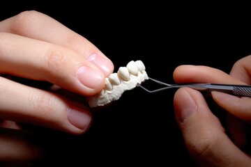 In the laboratory, the dental crown is processed and corrected