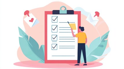 checklist, illustration, concept habits and order generative ai