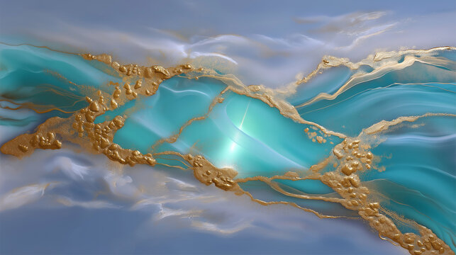 Phoenix rising from a golden sandstorm on a white canvas