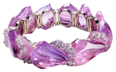 PNG Bracelet gemstone amethyst jewelry.