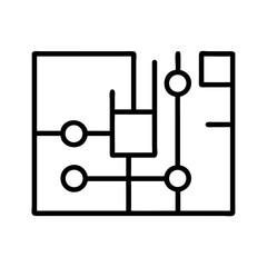 Simple PCB layout design with circuit lines and nodes  