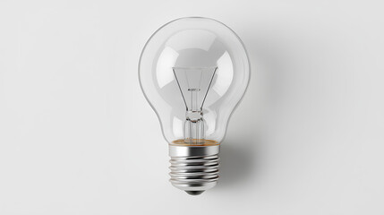 Light bulb light bulb idea icon concept top view on white background. 3d rendering. Stock Illustration
