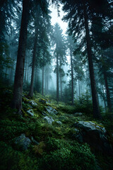 Fototapeta premium misty morning in the forest