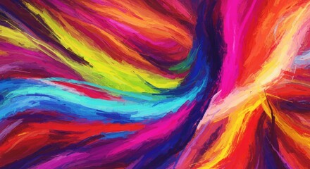 Dynamic symphony of colors, abstract artistic expression with fluid brushstrokes