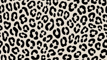 Seamless Leopard Print Pattern on Beige Background