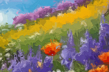 Various oil paintings, floral landscapes, mountains, rivers, waterfalls, birds, lakes, chrysanthemums, tulips