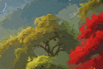 Various oil paintings, floral landscapes, mountains, rivers, waterfalls, birds, lakes, chrysanthemums, tulips