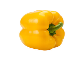 Single Yellow Bell Pepper isolated on transparent background