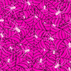 Cartoon monsters seamless Halloween spider pattern for wallpaper and fabrics and textiles and packaging and linens