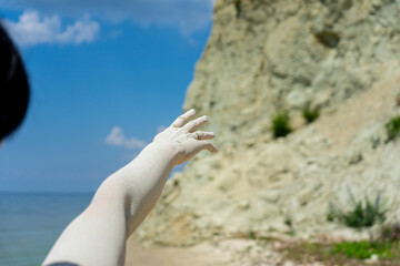 Mount Pyvykha rises along the shore of the Kremenchuk Reservoir in Ukraine, resembling a massive...