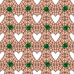 Cartoon monsters seamless Halloween spider pattern for wallpaper and fabrics and textiles and packaging and linens