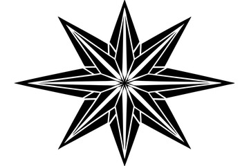 Obraz premium A striking black and white star shape, perfect as a holiday decoration or a shiny award icon