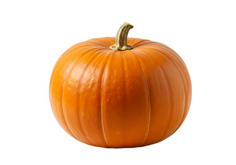 Obraz premium A Single Vibrant Orange Pumpkin isolated on transparent background