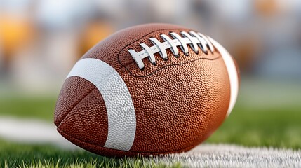 American Football on Grass Field