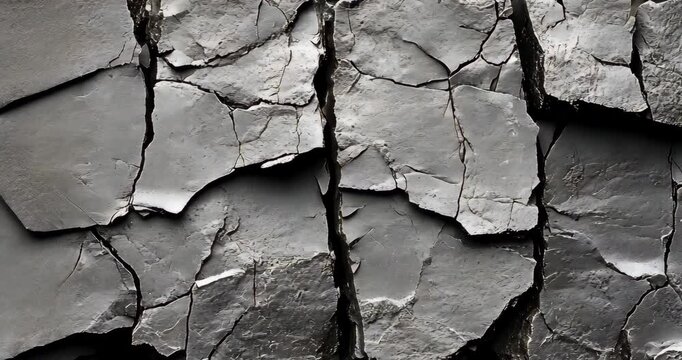 Close-up of cracked earth, depicting drought and climate change effects.