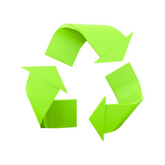 Obraz premium A green recycling symbol representing sustainability and environmental awareness.