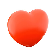 A shiny red heart symbol representing love and affection.