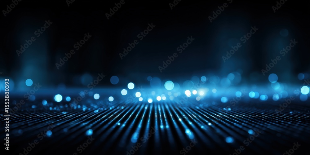 Aufkleber Futuristic Digital Data Stream Background with Light Particles and Cyber Network Visual Effect for Technology and Cybersecurity Concepts