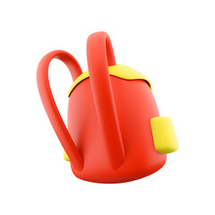 A colorful children's watering can designed for playful gardening activities.