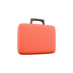 A simple orange briefcase with a handle, symbolizing business and travel.