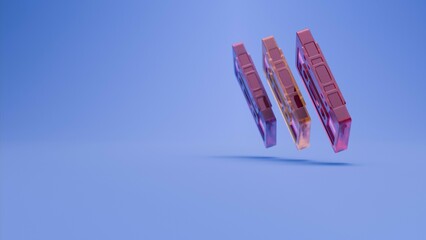 Floating cassette tape compositions on minimal colored background