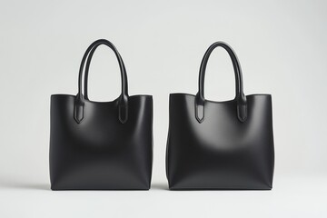 Plain color handbag, front and back views, minimalistic studio shot