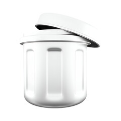 A white container with a removable lid, typically used for storage or packaging.