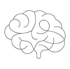Minimalist Line Art Brain Vector Icon Set for Cognitive Design Projects