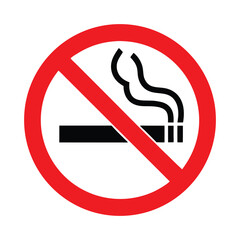 Red and Black No Smoking Vector Icon Set for Safety Design Projects