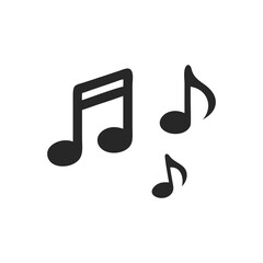 Black Silhouette Musical Note Vector Icon Set for Music Design Projects