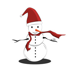 happy chriistmas snow man vector