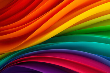 Rainbow abstract waves of vibrant colors. A modern artistic background. Fluid gradients, chromatic spectrum, color harmony.