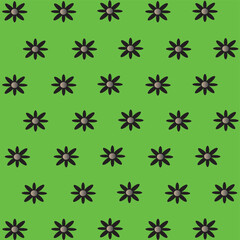 vector seamless pattern with flowers green background 