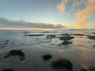 Sunset over Atlantic Ocean in Porto