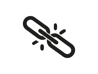 Dramatic Black Vector Silhouette Icon of Broken Chain for Freedom Themes, Conflict Designs, and Social Justice Graphics