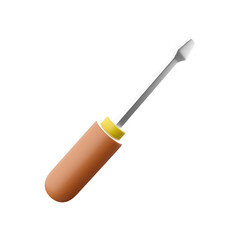 A screwdriver with a wooden handle and a metallic tip, used for driving screws into various materials.