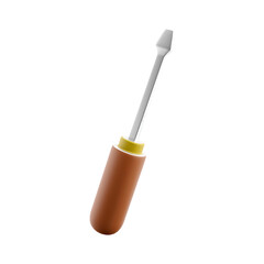 A metal screwdriver with a brown handle, designed for precision tasks.