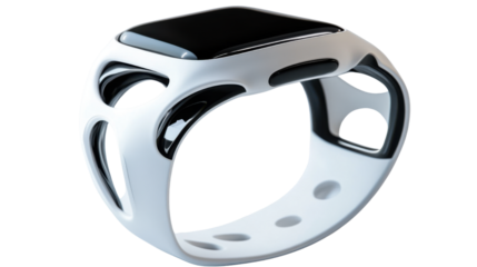 smart electric watch on white background