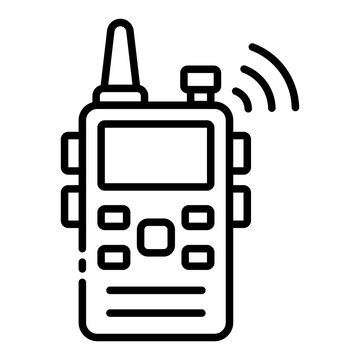 walkie talkie outline icon for two way radio communication
