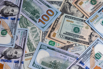 Background of dollar notes. The image is ideal for illustrating banking, 