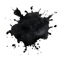 Obraz premium Black Ink Blot Splatter Abstract Texture Background