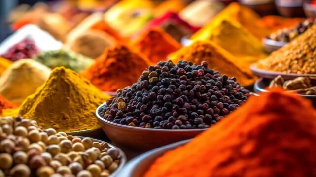 Exotic Spices: An Array of Aromatic Flavors and Vibrant Colors of Global Cuisine
