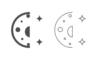 Minimalist Moon Phase Vector Icon Set for Astronomy Design Projects