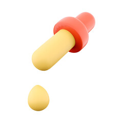 A dropper with a yellow liquid, commonly used for dispensing precise amounts of liquid in various applications.