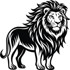 
Regal Lion - Majestic Outline Illustration