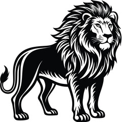 
Regal Lion - Majestic Outline Illustration