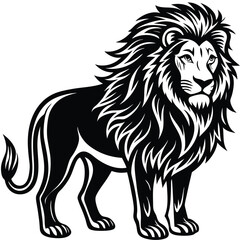 
Regal Lion - Majestic Outline Illustration